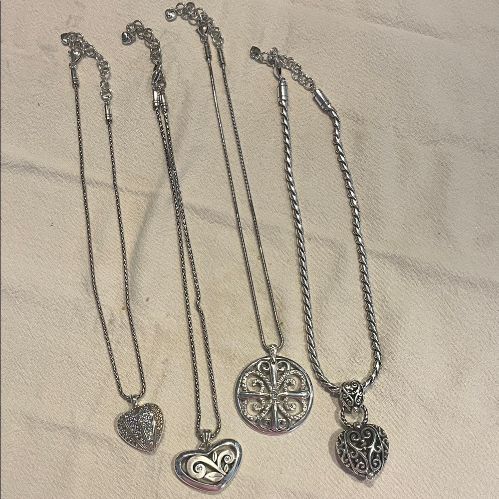 4 Brighton silver necklaces
